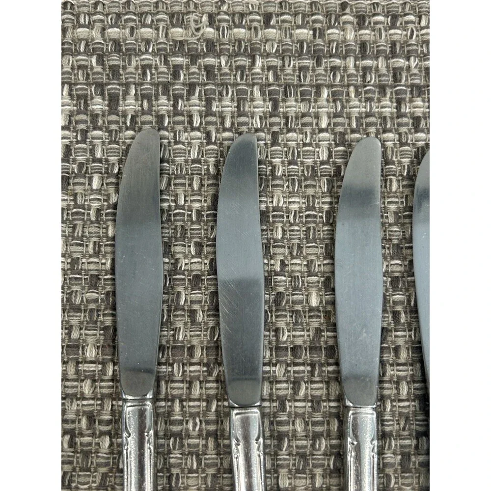 Oneida Arbor Rose True Rose Dinner Knives Stainless Steel Flatware Set Of 7